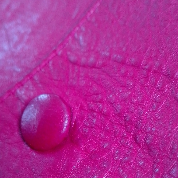 Vintage 80s Perino Ponti Women's Red Leather Jacket Bomber - Picture 9 of 10